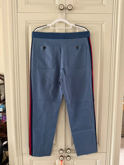gucci red blue stripe long pants size 46