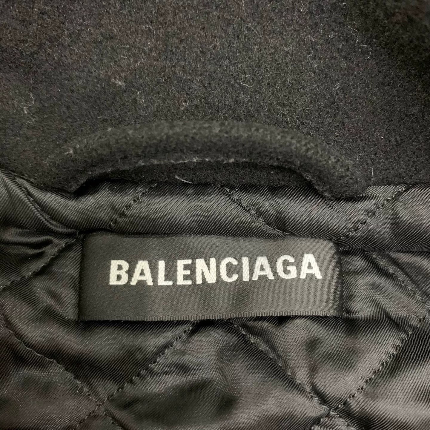 black logo wool blend jacket by balenciaga