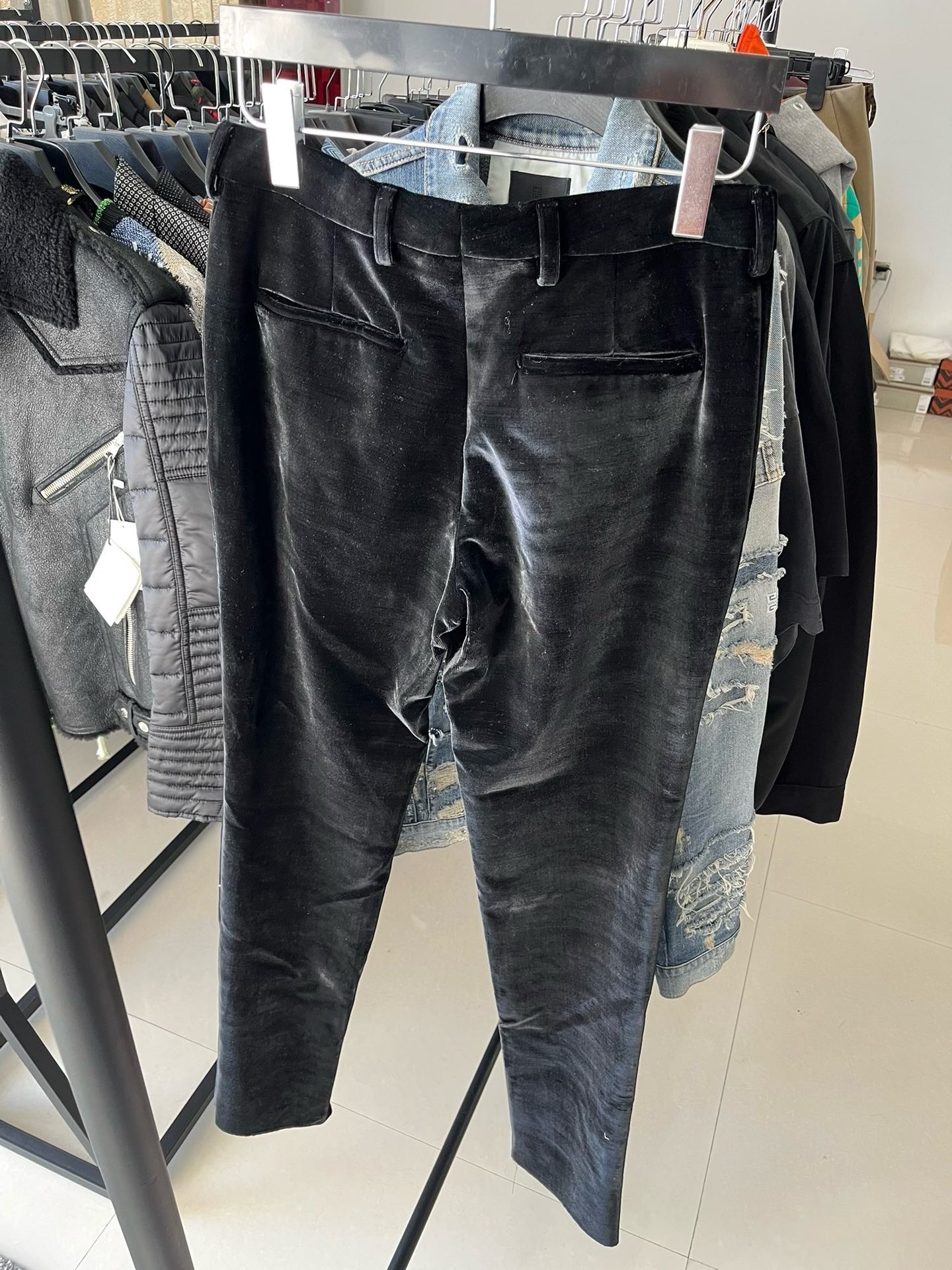 YSL Saint Laurent Black Velvet Trousers