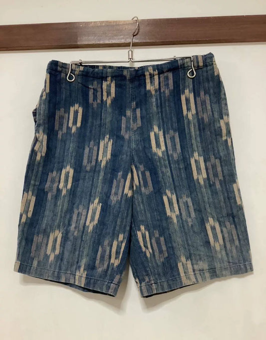 japanese kasuri cotton shorts for men