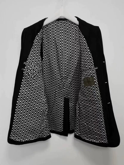 black double-sided silk jacket