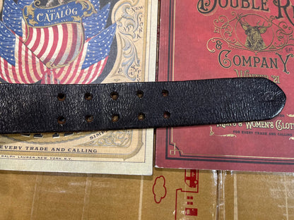 black leather double rl belt