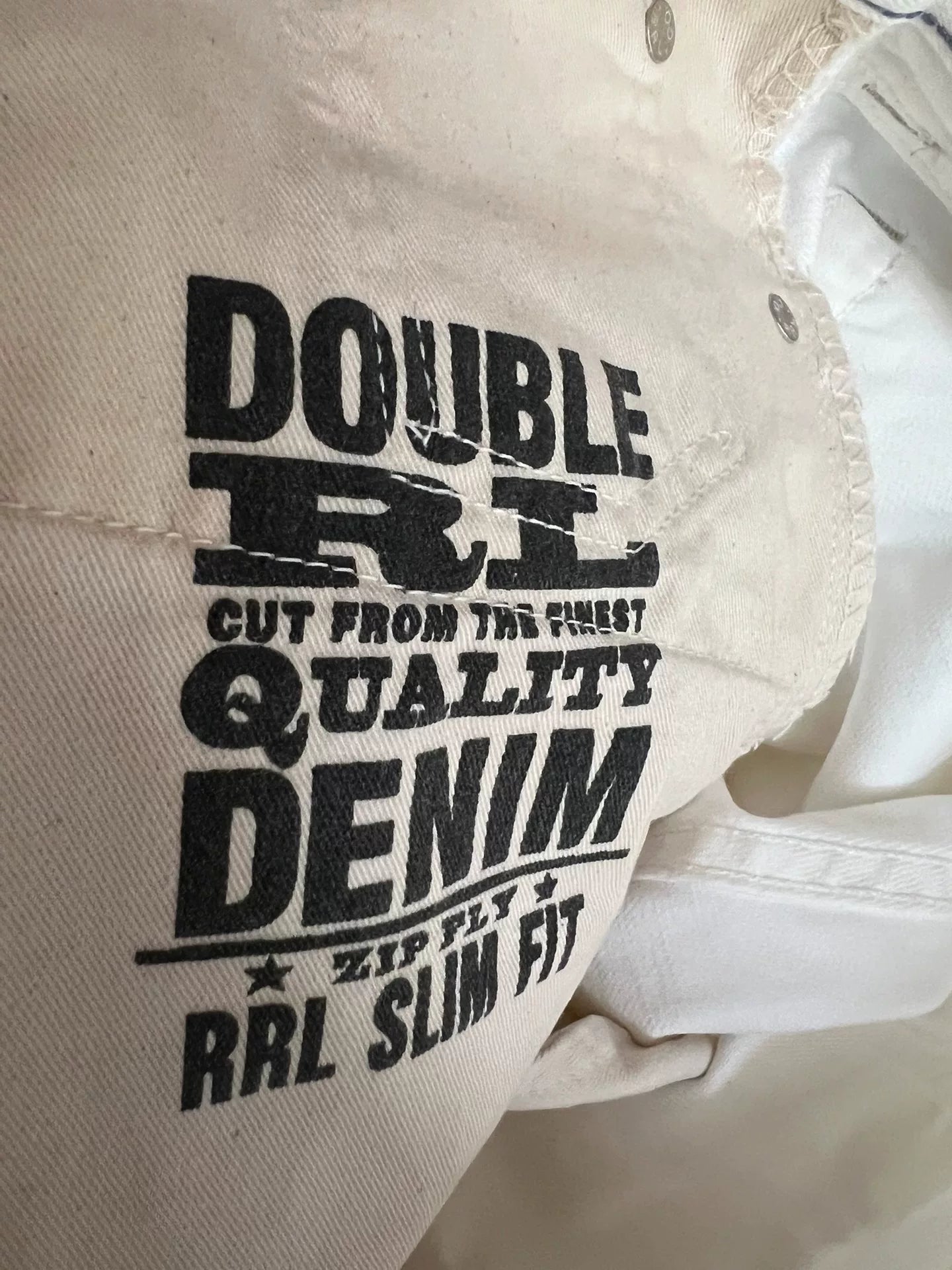 RRL Double RL White Denim Slim Fit Pants