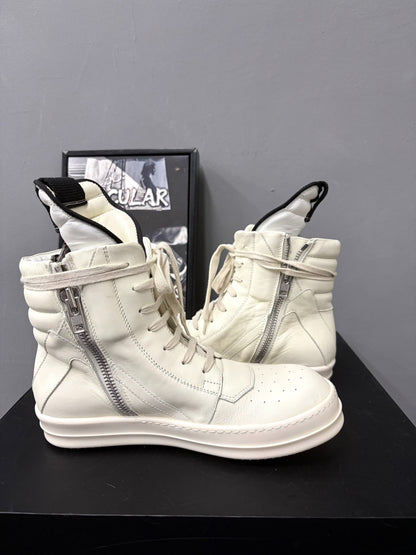 Rick Owens Geobasket White Leather High-Top