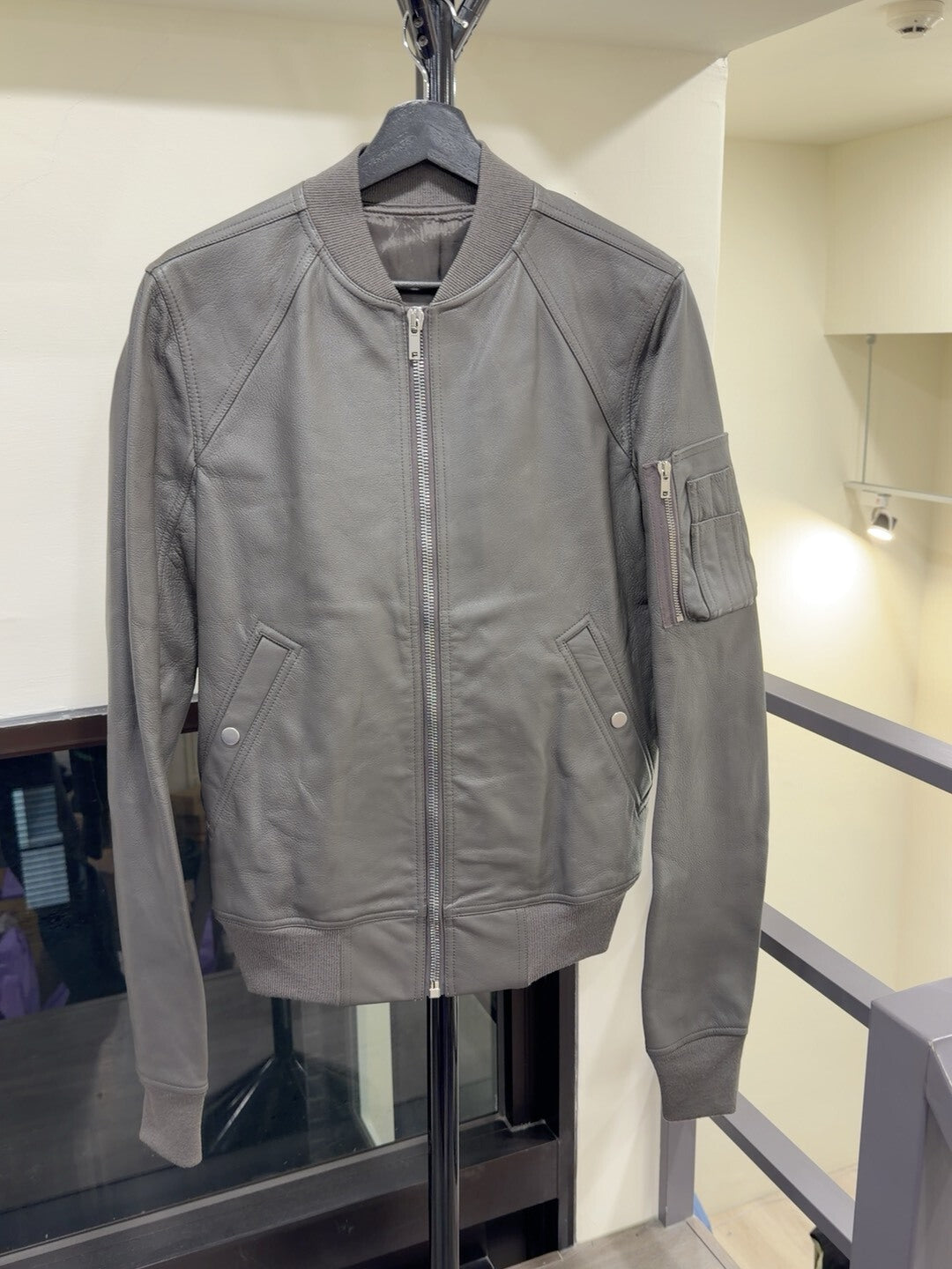 Rick Owens Leather Pilot Jacket