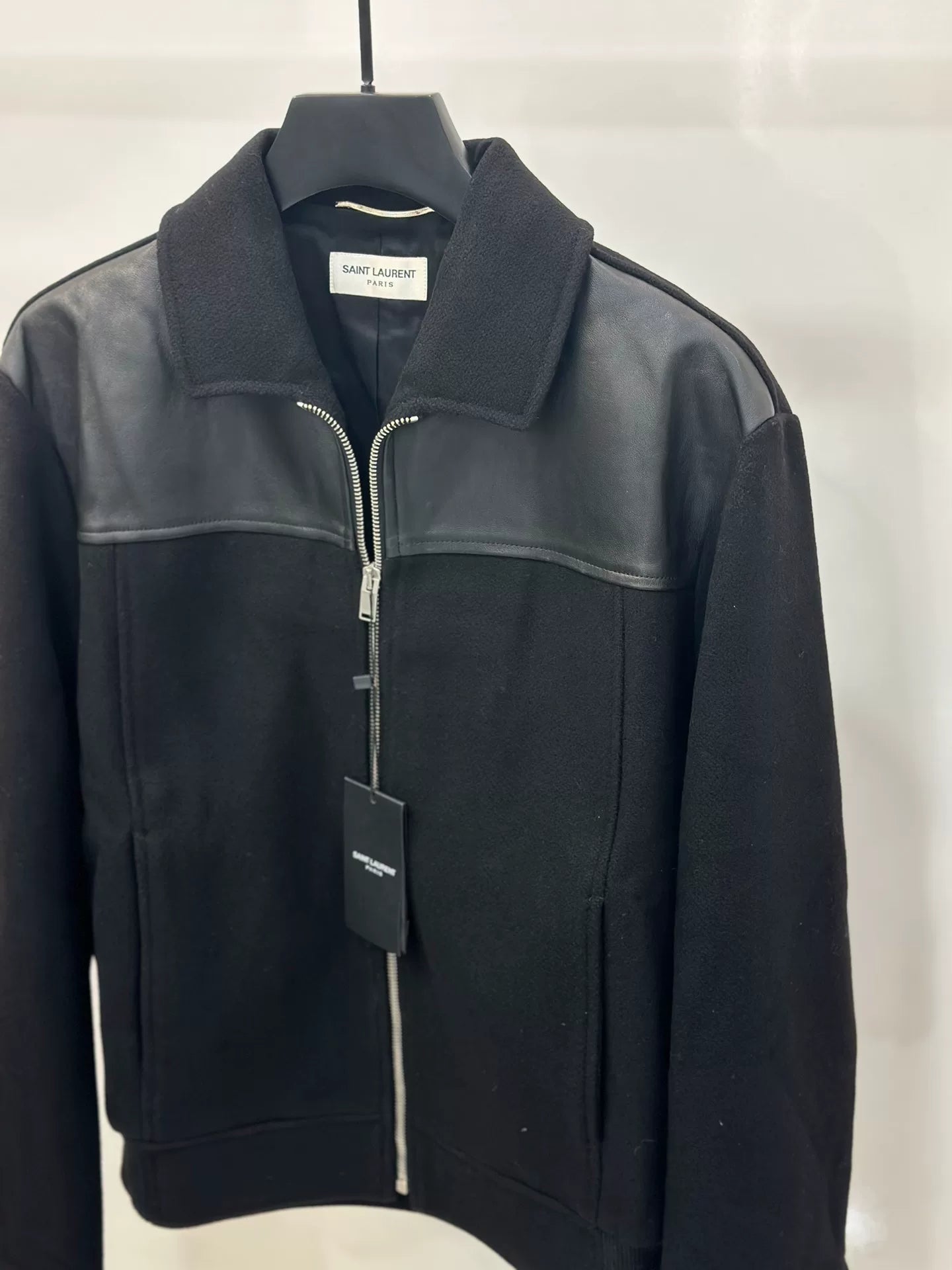 Saint Laurent Black Lambskin Wool Jacket
