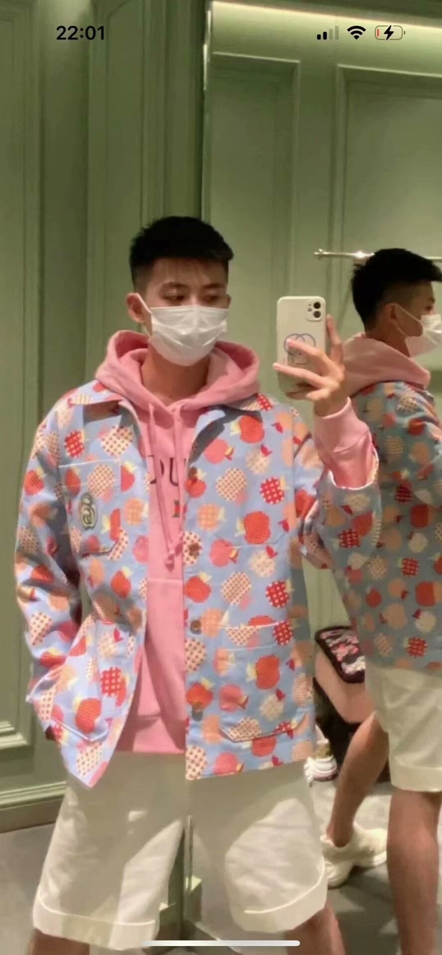 gucci men's apple print jacket