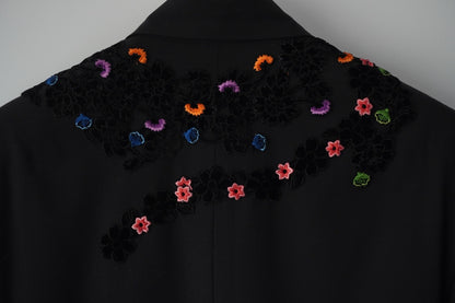 handmade floral velvet embroidered jacket
