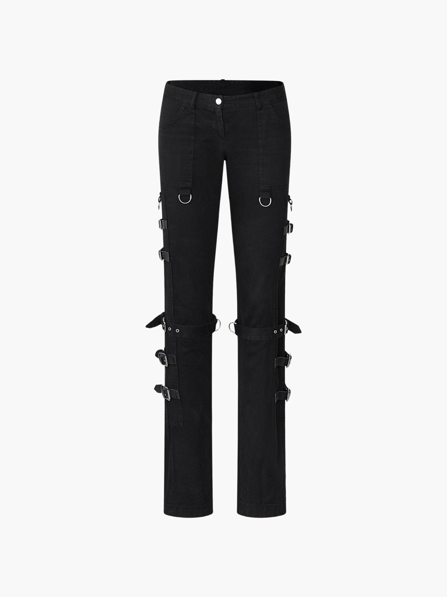 black bondage low-rise pants by Dolce&Gabbana