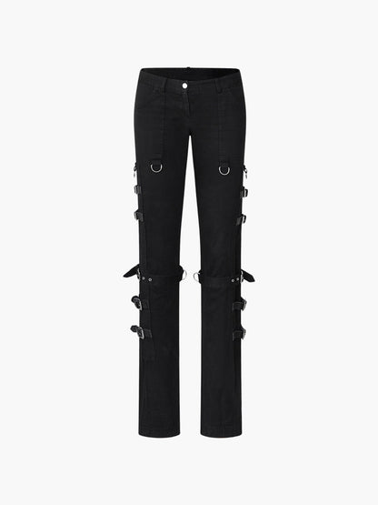black bondage low-rise pants by Dolce&Gabbana