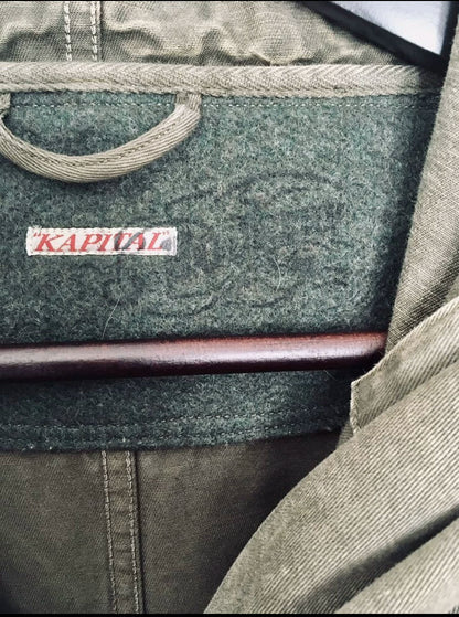 kapital kountry oversized khaki coat