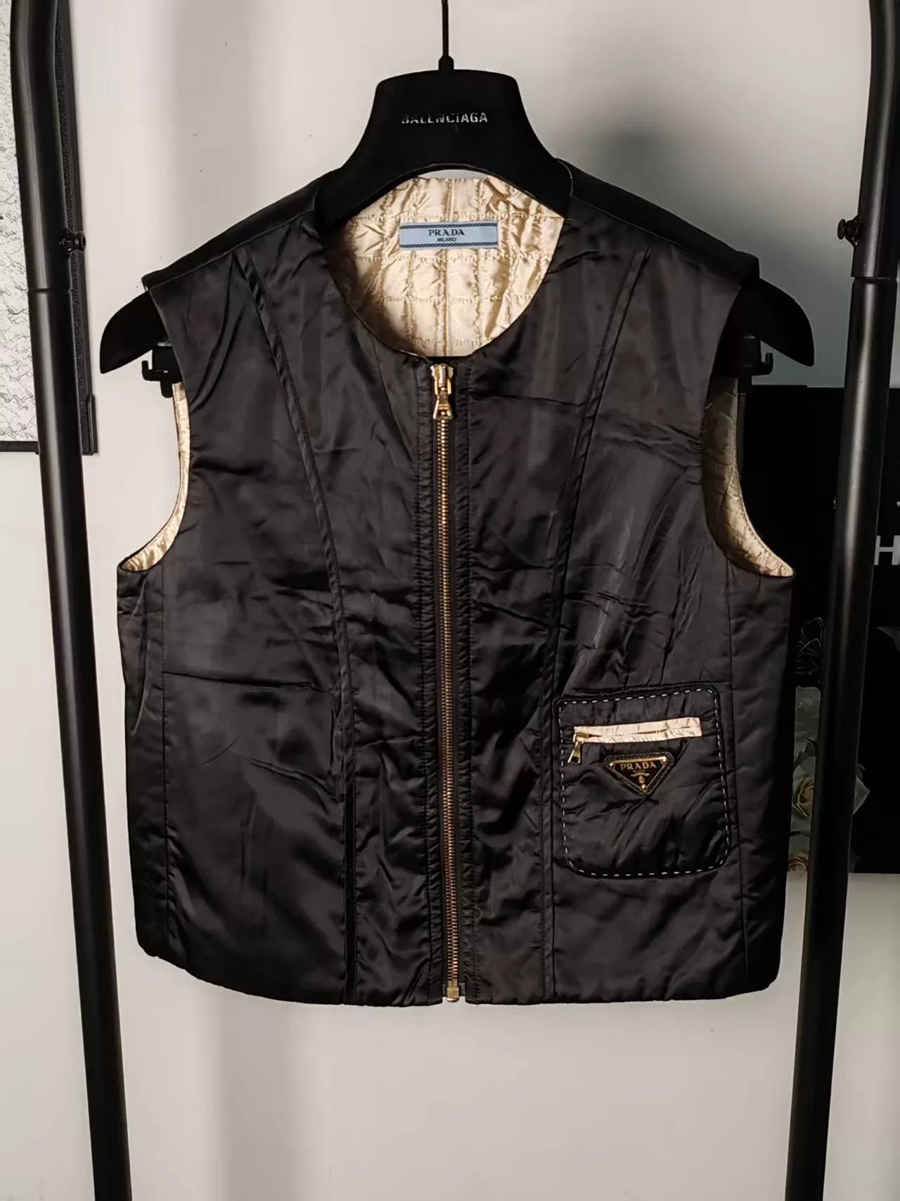 Prada Metal Triangle Cotton Vest