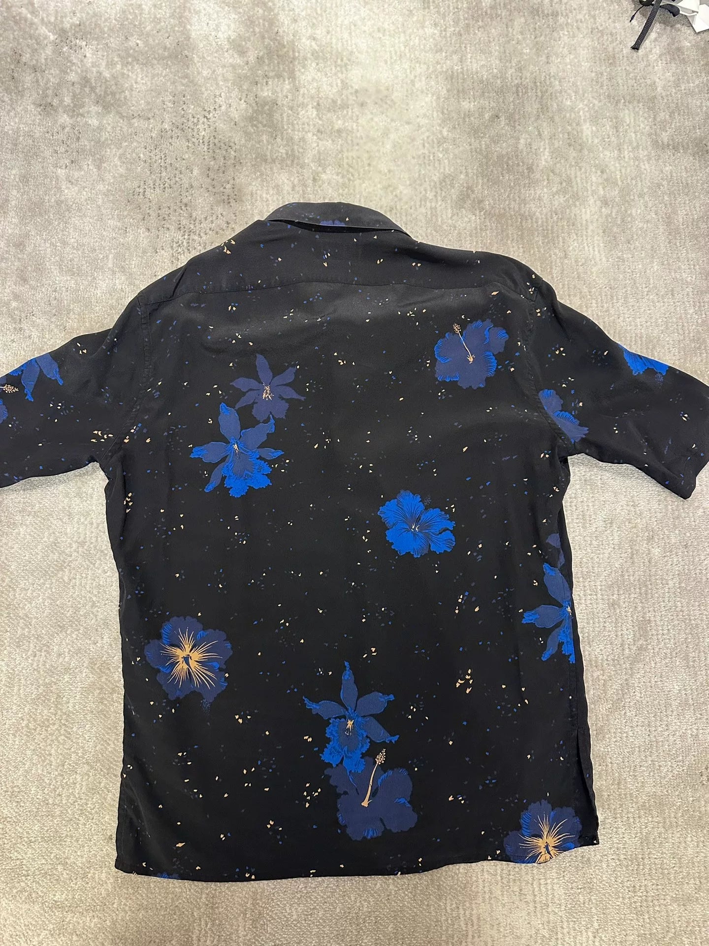 Saint Laurent Black Floral Short-Sleeve Shirt