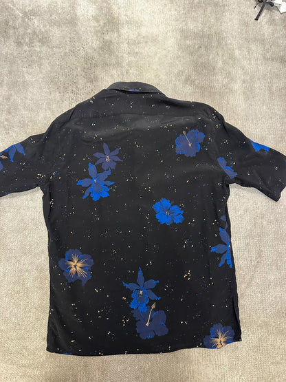 Saint Laurent Black Floral Short-Sleeve Shirt