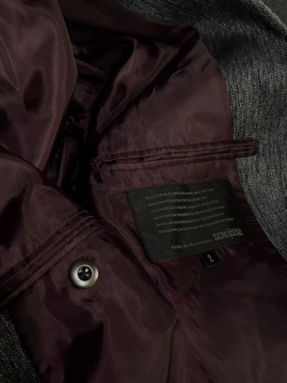 vintage silk blend textured blazer with burgundy lining