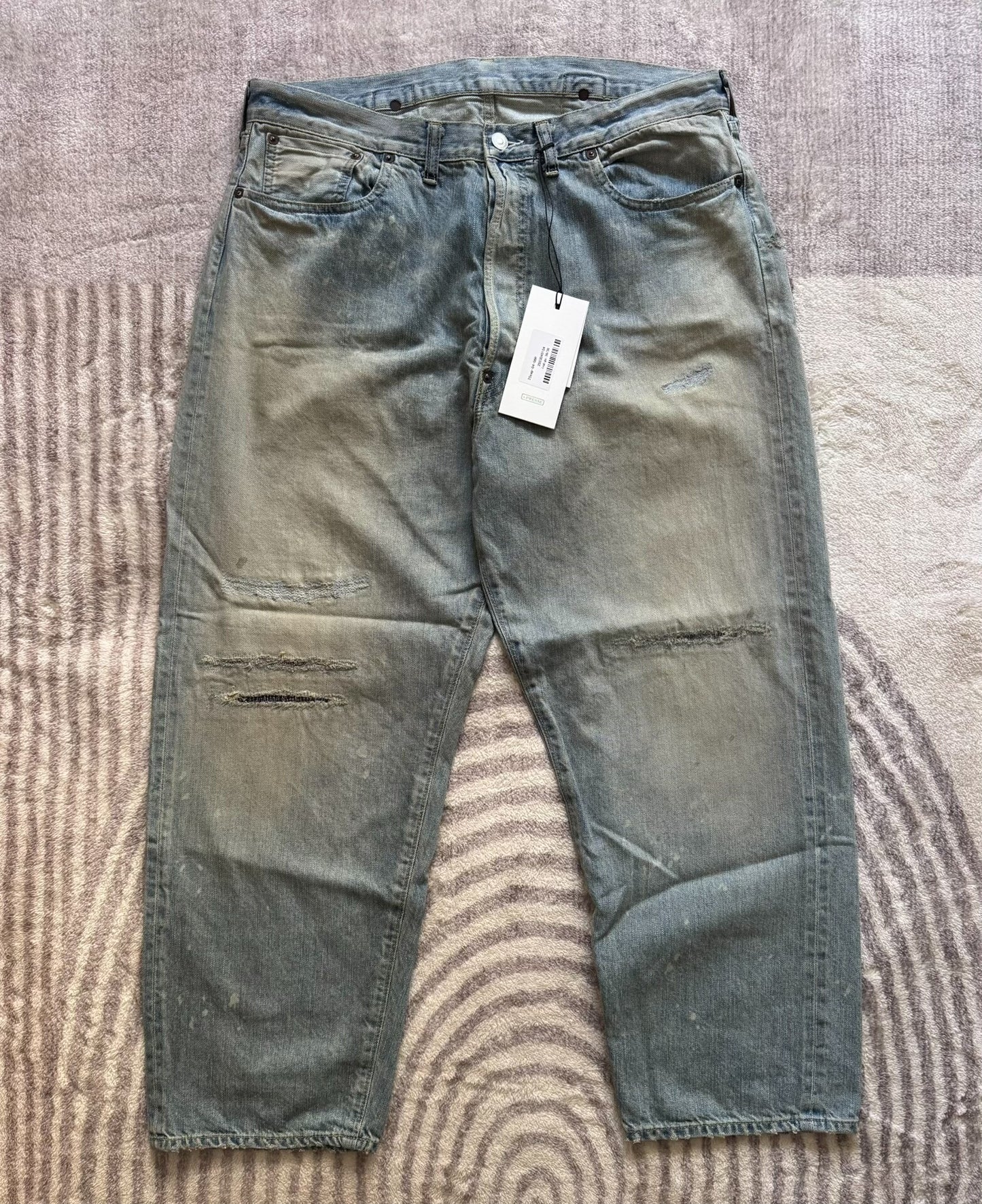washed wide denim pants by A.PRESSE