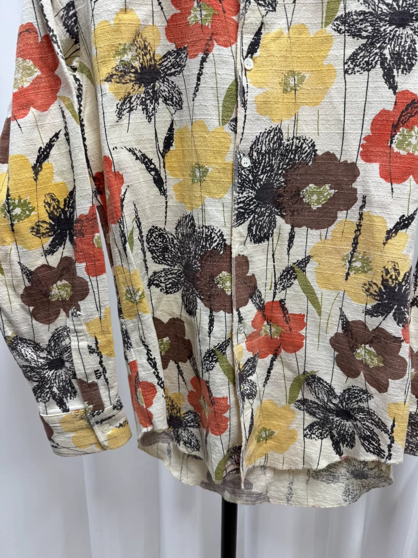 floral canvas shirt size M