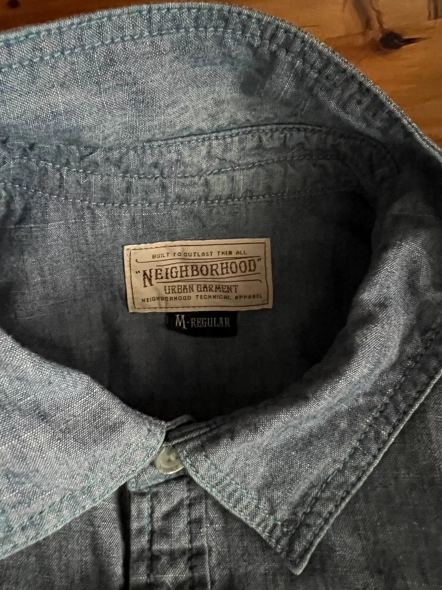 classic embroidered denim work shirt