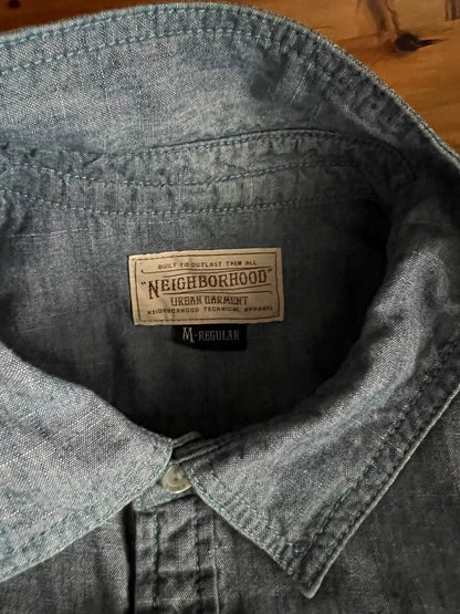 classic embroidered denim work shirt