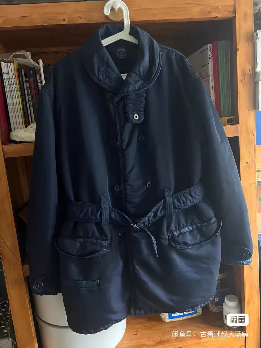 porter classic blue dye double-breasted coat