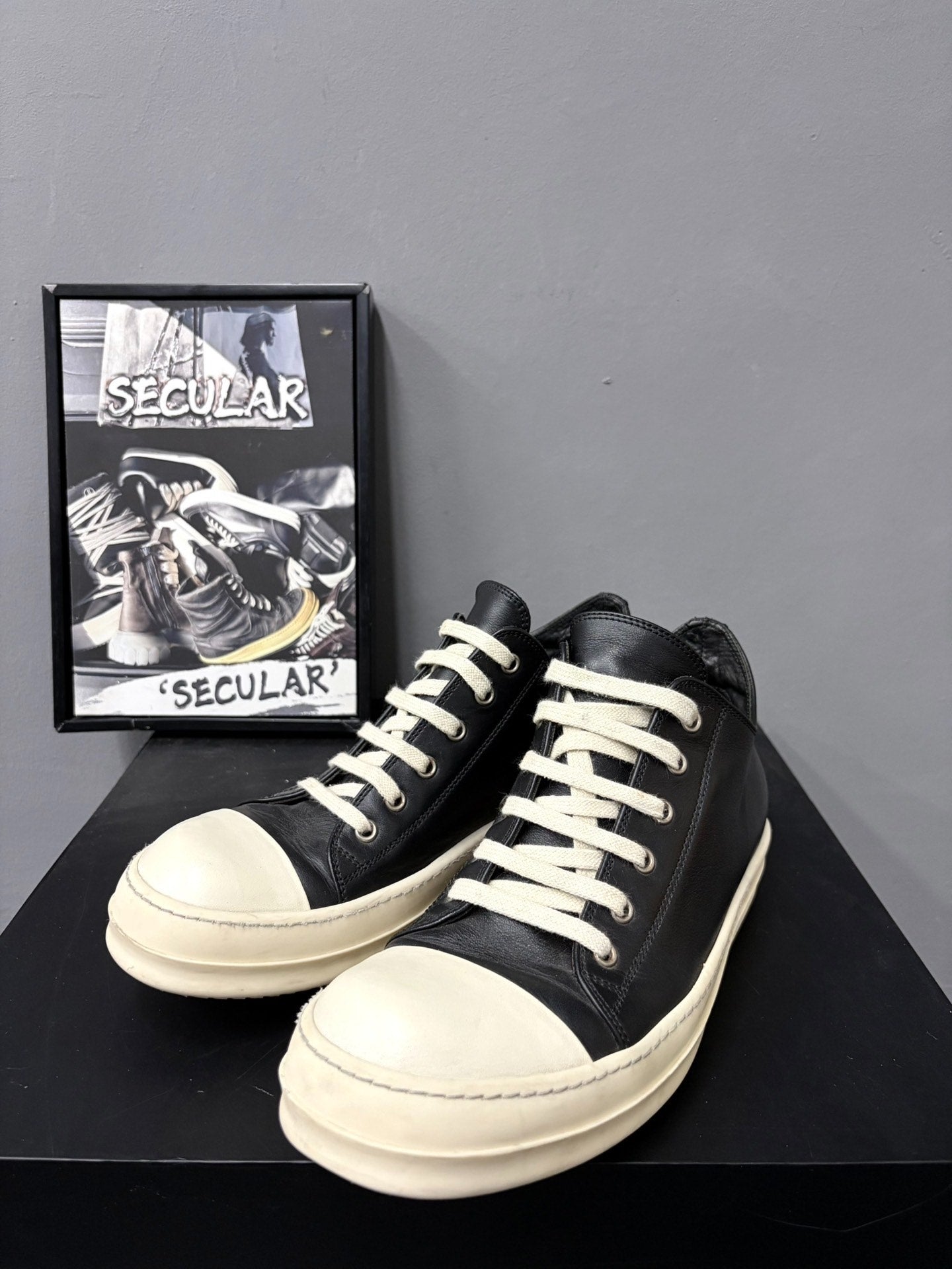 RickOwens Low-Top Leather Sneakers
