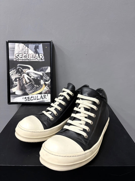 RickOwens Low-Top Leather Sneakers