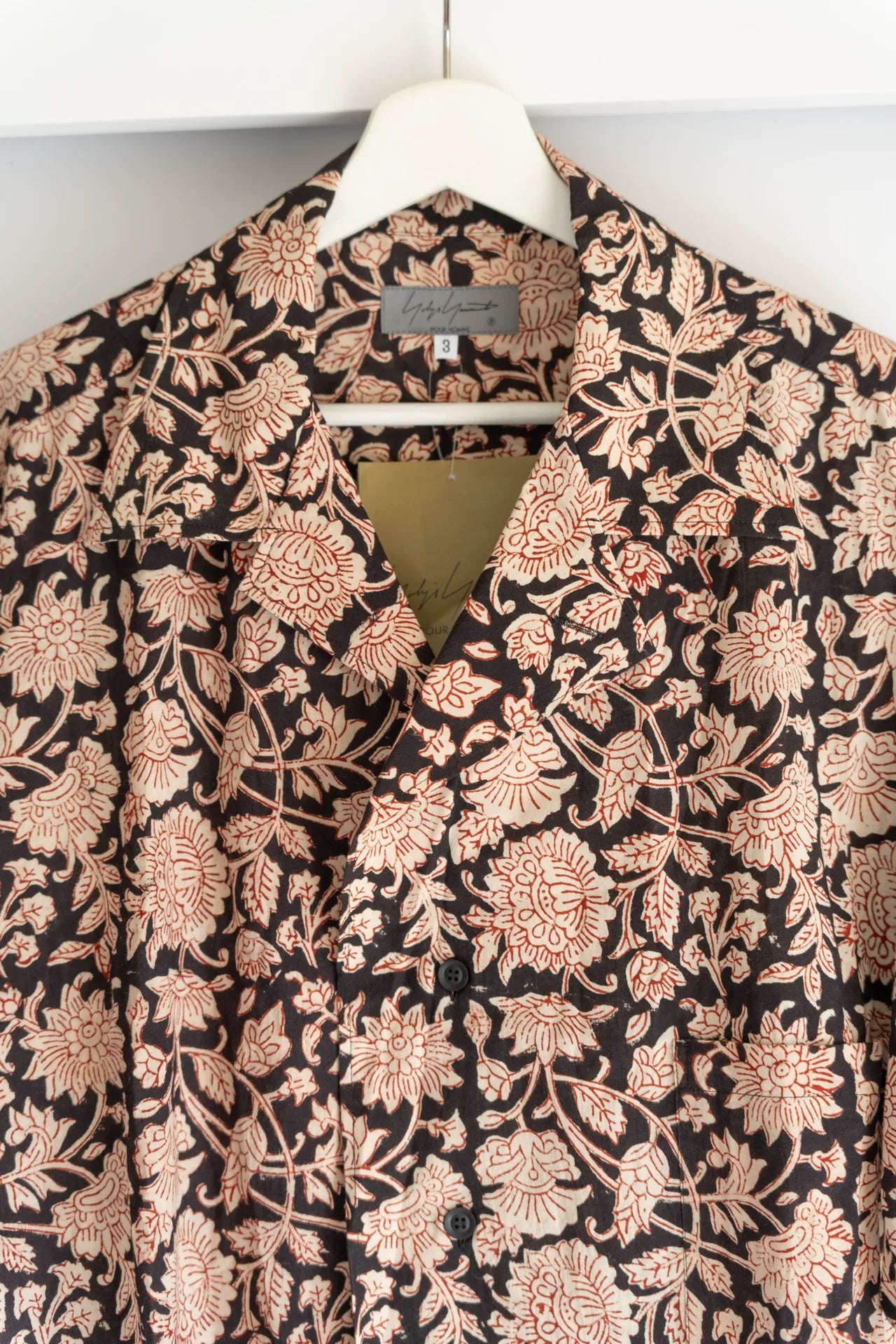 yohji yamamoto floral short sleeve shirt