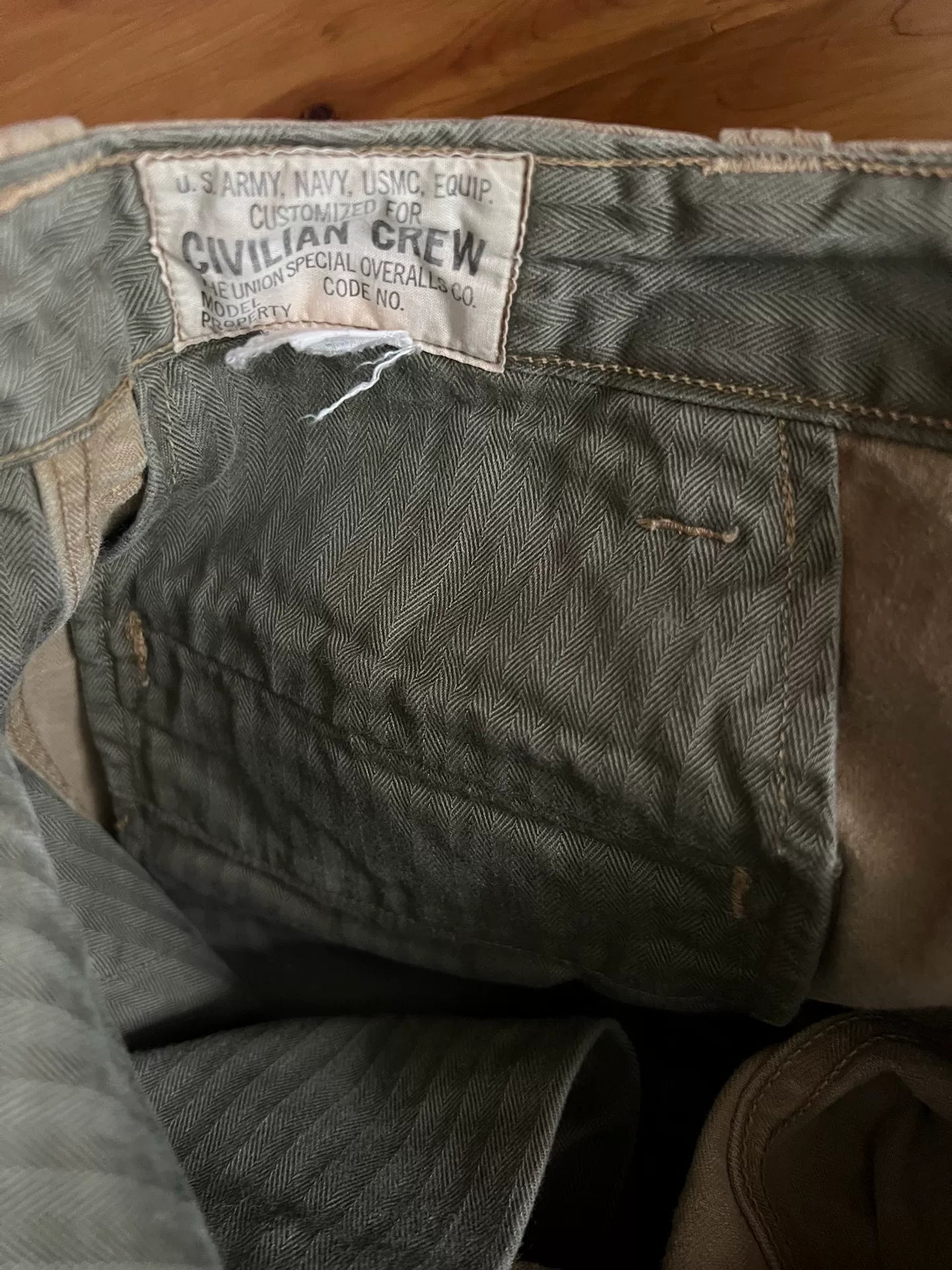 vintage khaki military style pants