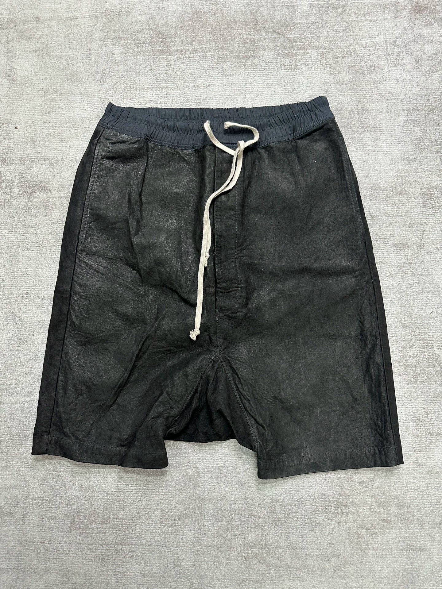 Rick Owens Distressed Leather Shorts