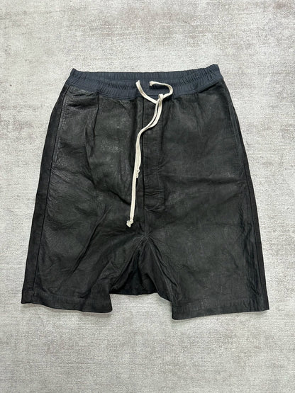 Rick Owens Distressed Leather Shorts