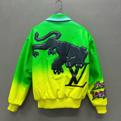 louis vuitton fluorescent green baseball jacket