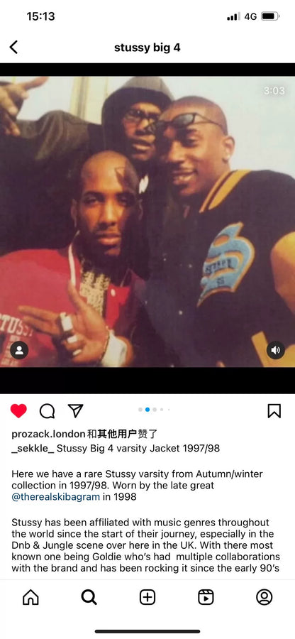 stussy big 4 vintage baseball jacket