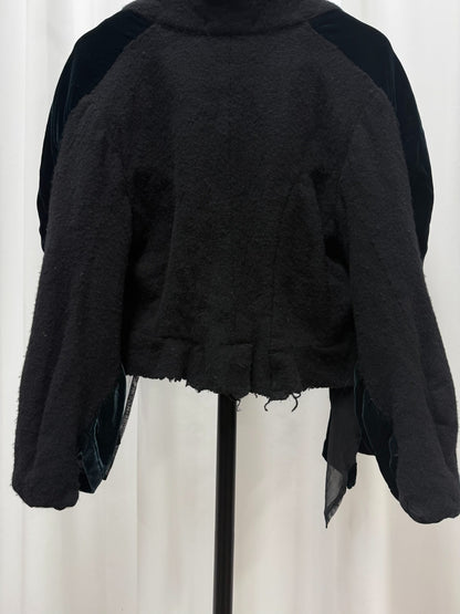 Comme des Garçons Dark Green Velvet Cape Jacket