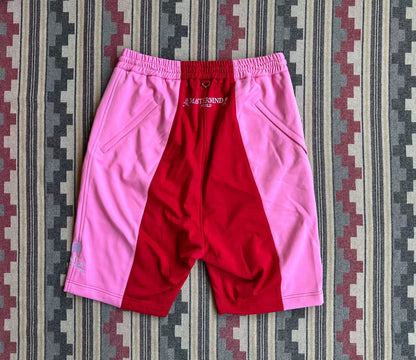 mastermind world color-block shorts with skull