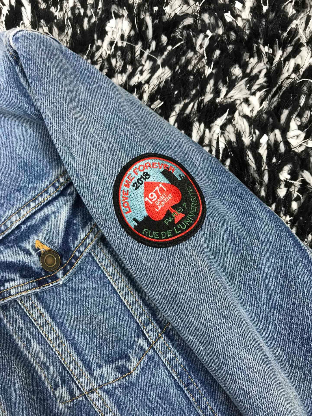 Saint Laurent Men's Japanese Badge Denim Jacket