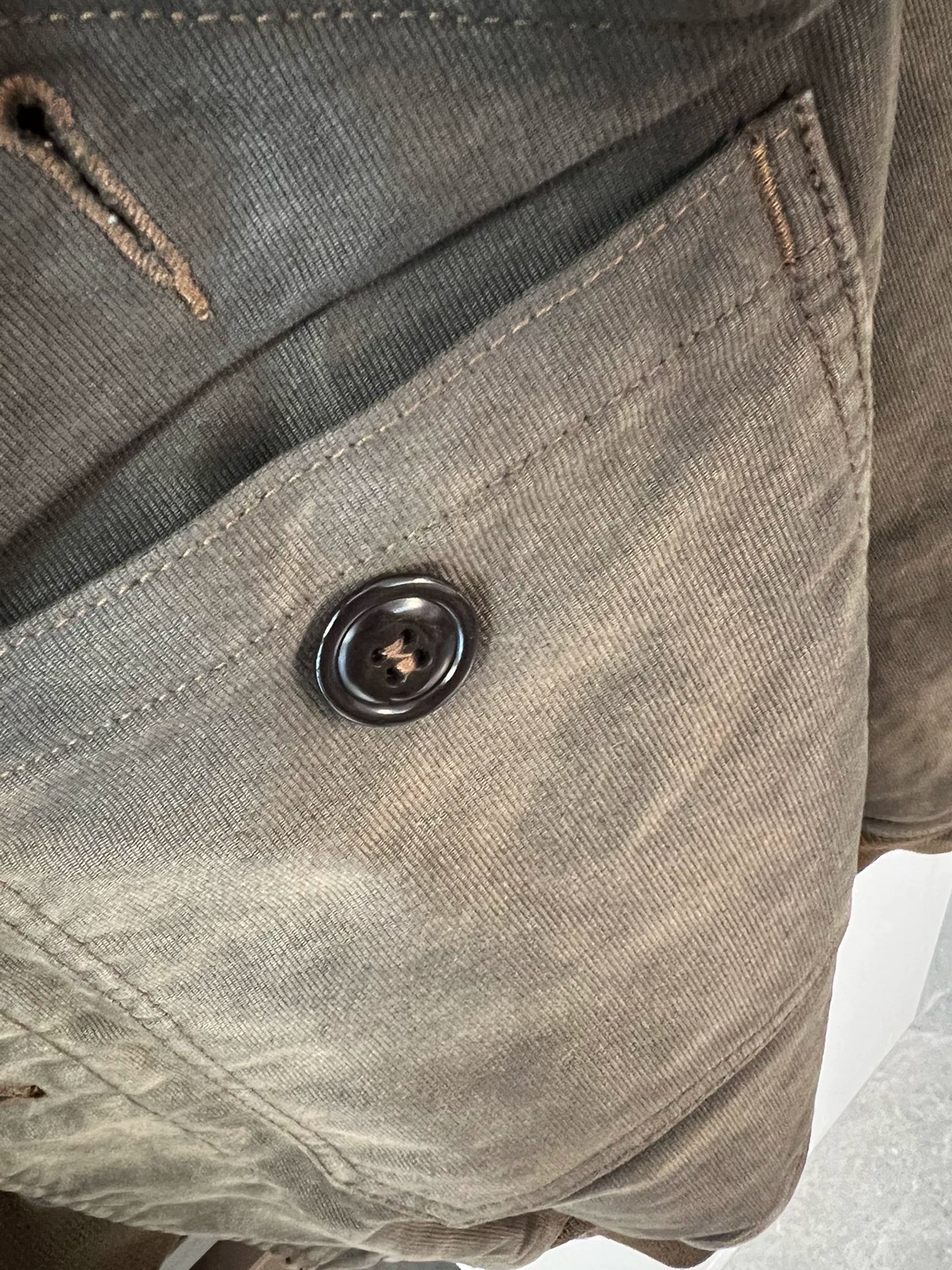 vintage rrl baseball jacket in gray