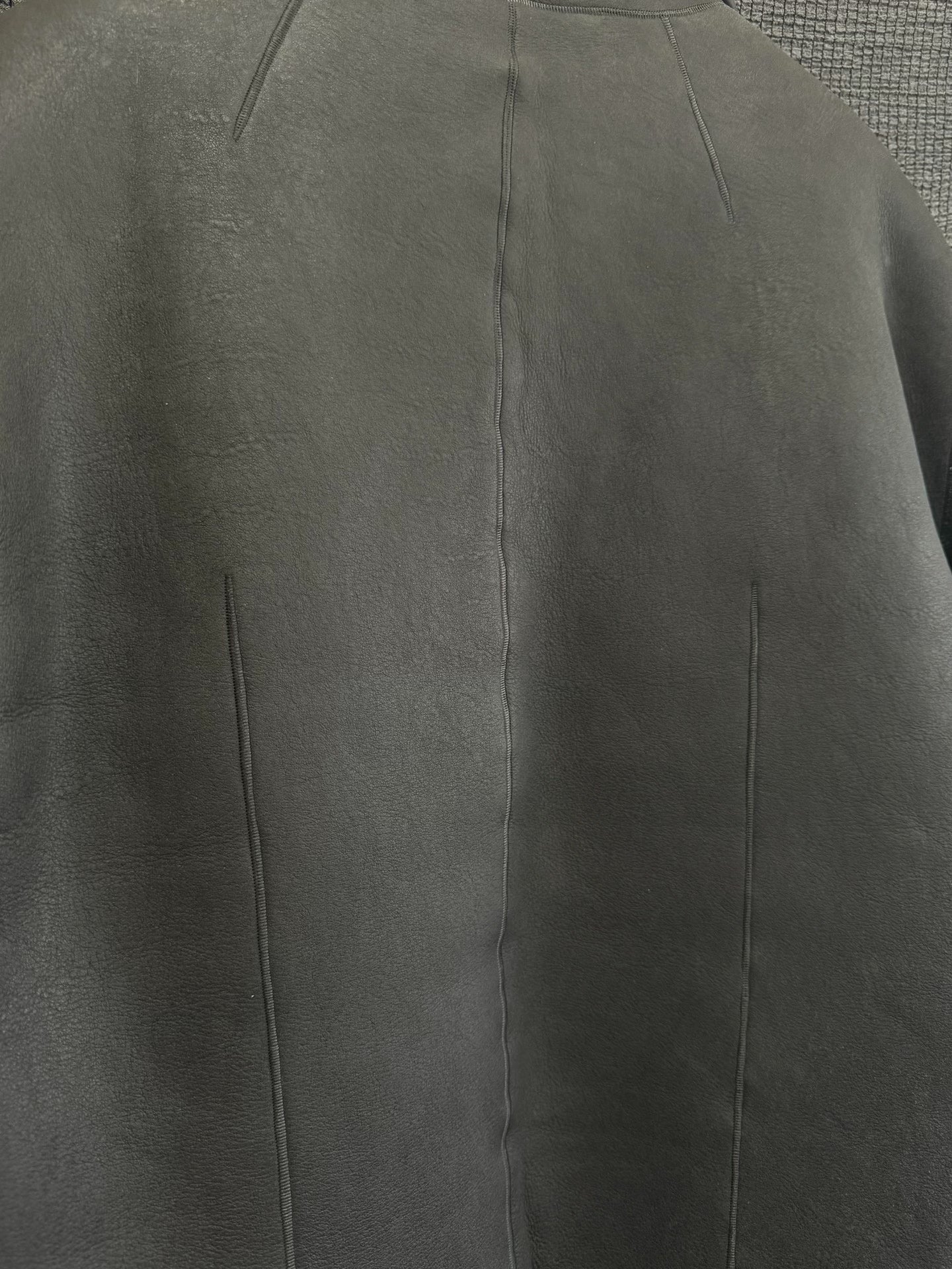 rick owens leather jacket with shearling collar