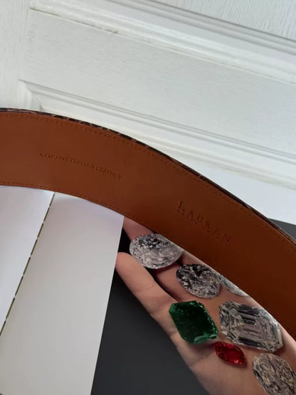 Ralph Lauren Western Straw Leather Belt