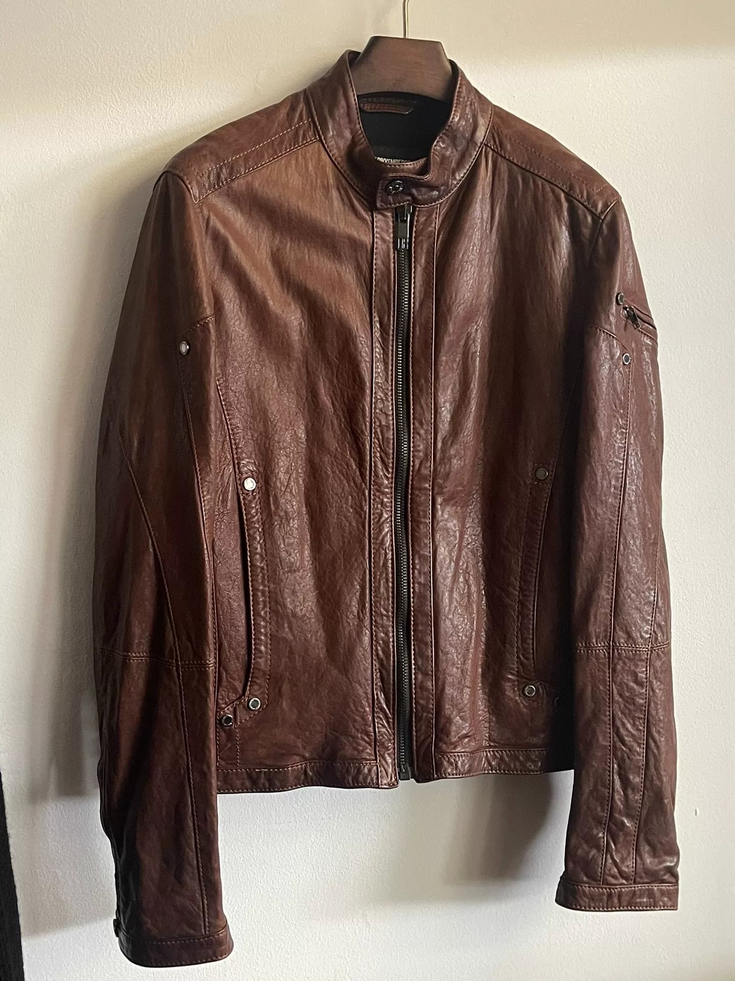 Dirk Bikkembergs Leather Motorcycle Jacket