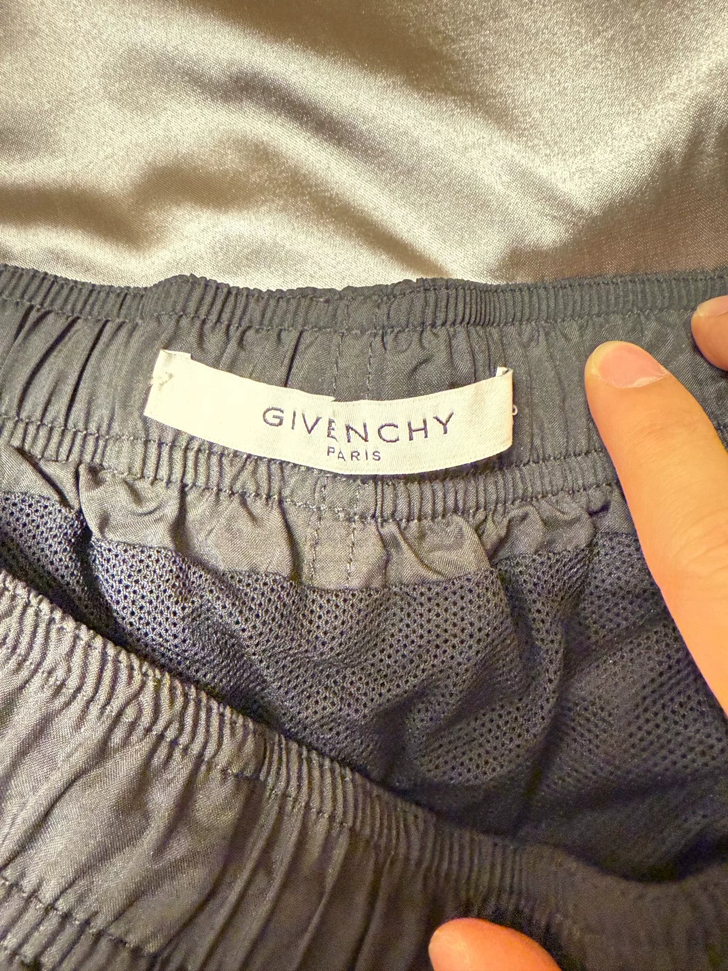givenchy logo nylon athletic shorts