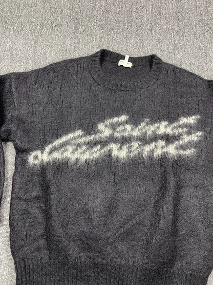 Saint Laurent FW22 Letter Jacquard Crewneck Sweater