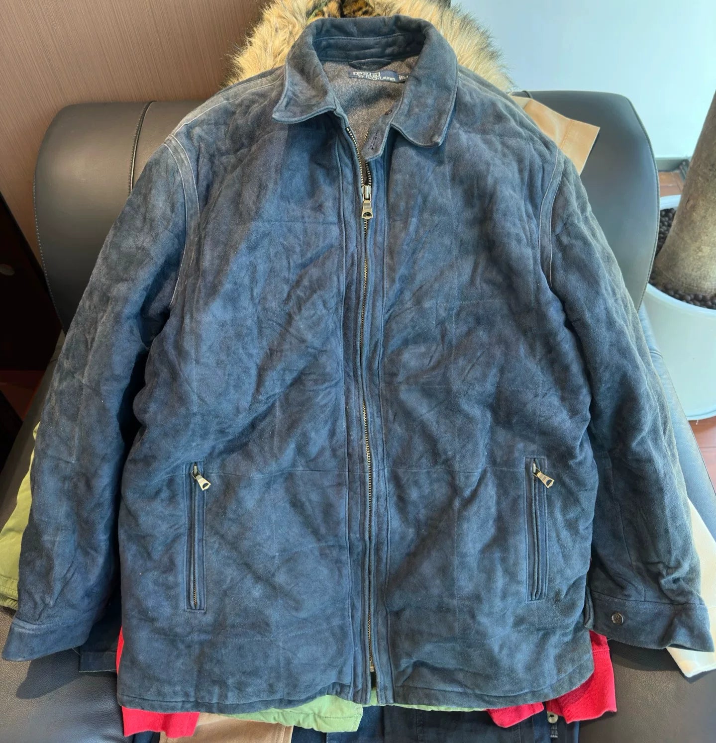 Ralph Lauren Vintage Indigo Heavy Leather Jacket