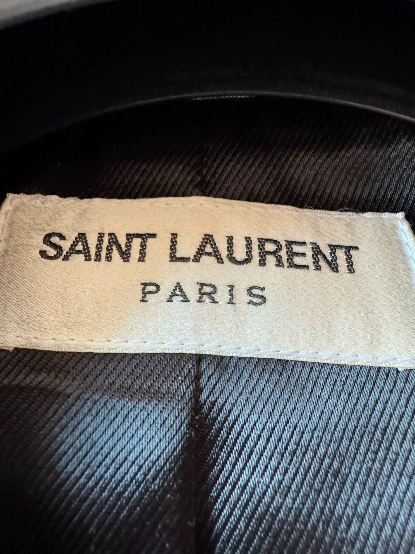 Saint Laurent Red Black Leather Sleeve Jacket