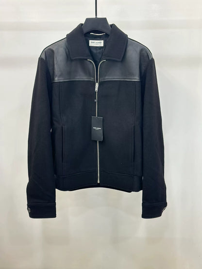 Saint Laurent Black Lambskin Wool Jacket