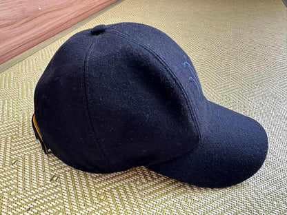 hermes cashmere baseball cap in dark blue