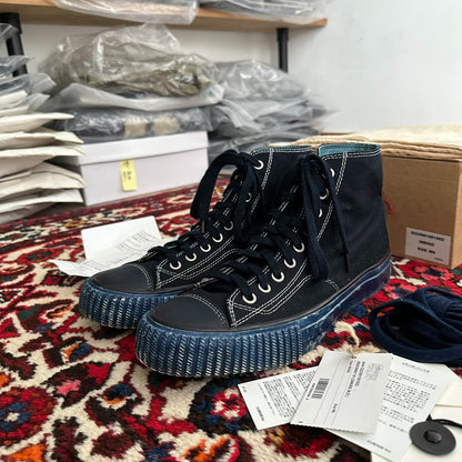 visvim skagway hi canvas shoes in blue
