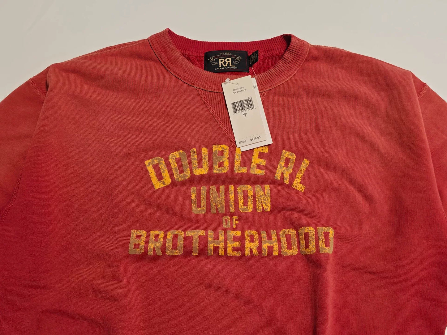 ralph lauren rrl vintage red sweatshirt