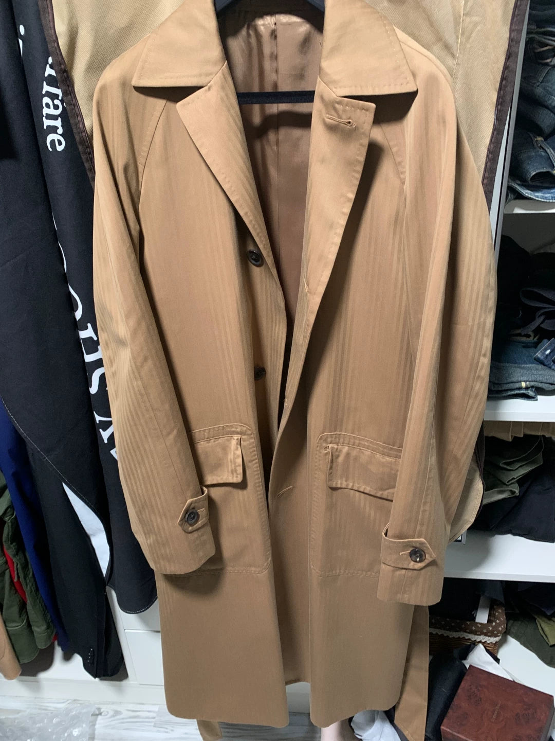 stylish beige long coat for men