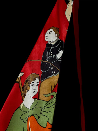 yohji yamamoto red patterned tie