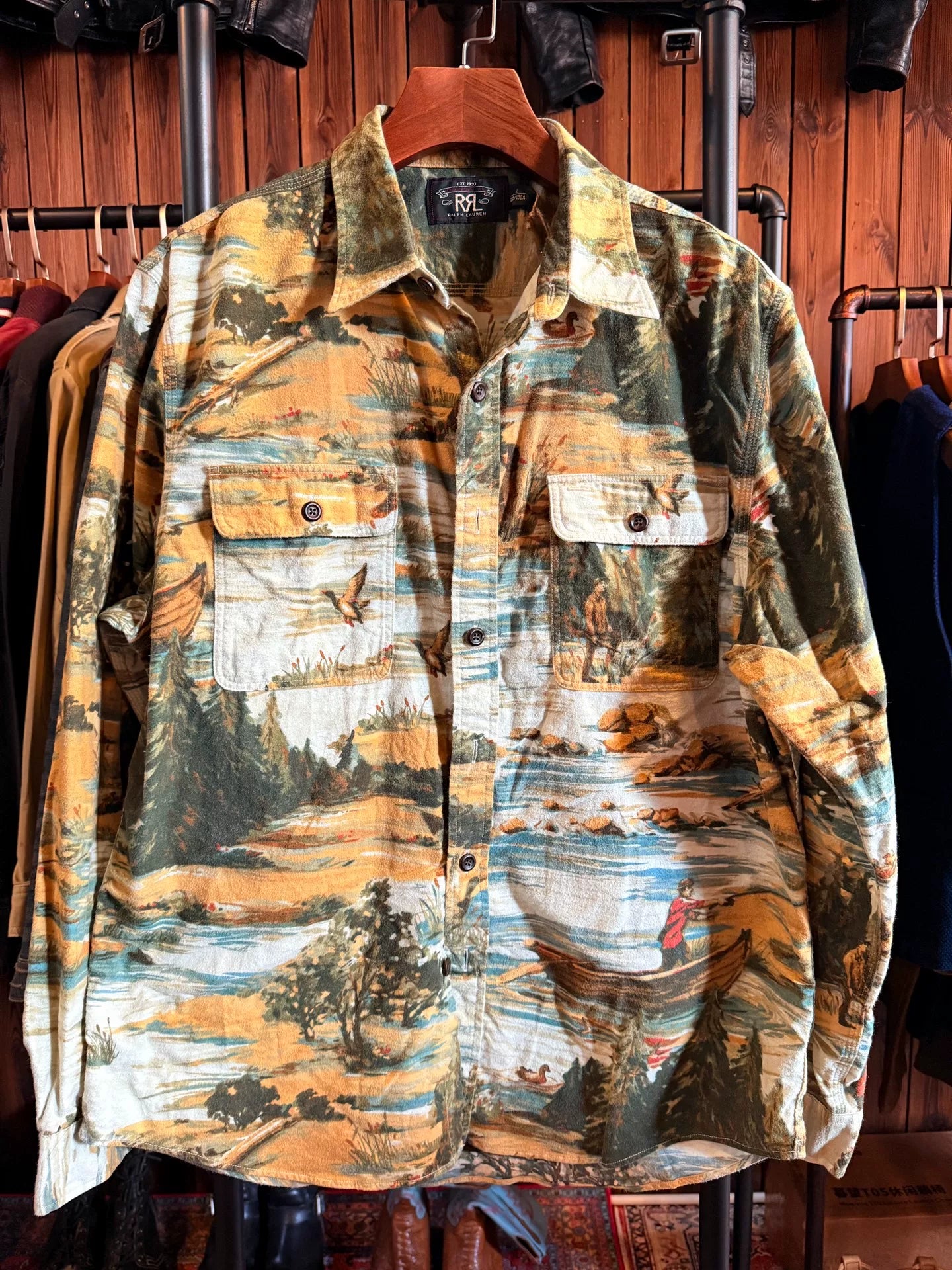 RRL Duck Hunting Oil Painting Shirt